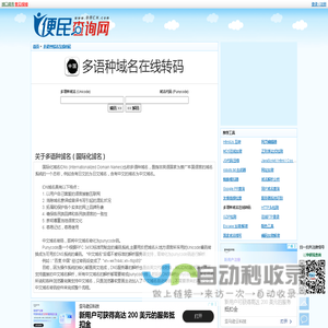 中文域名转码 - 多语种域名转码 - IDN转码