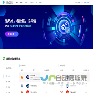 KolRank排行榜_KOLRANK - KolRank自媒体大数据服务平台