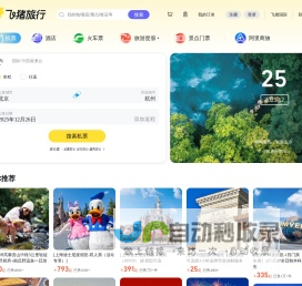 飞机票查询-机票预订、酒店预订查询、客栈民宿、旅游度假、门票签证【飞猪旅行】